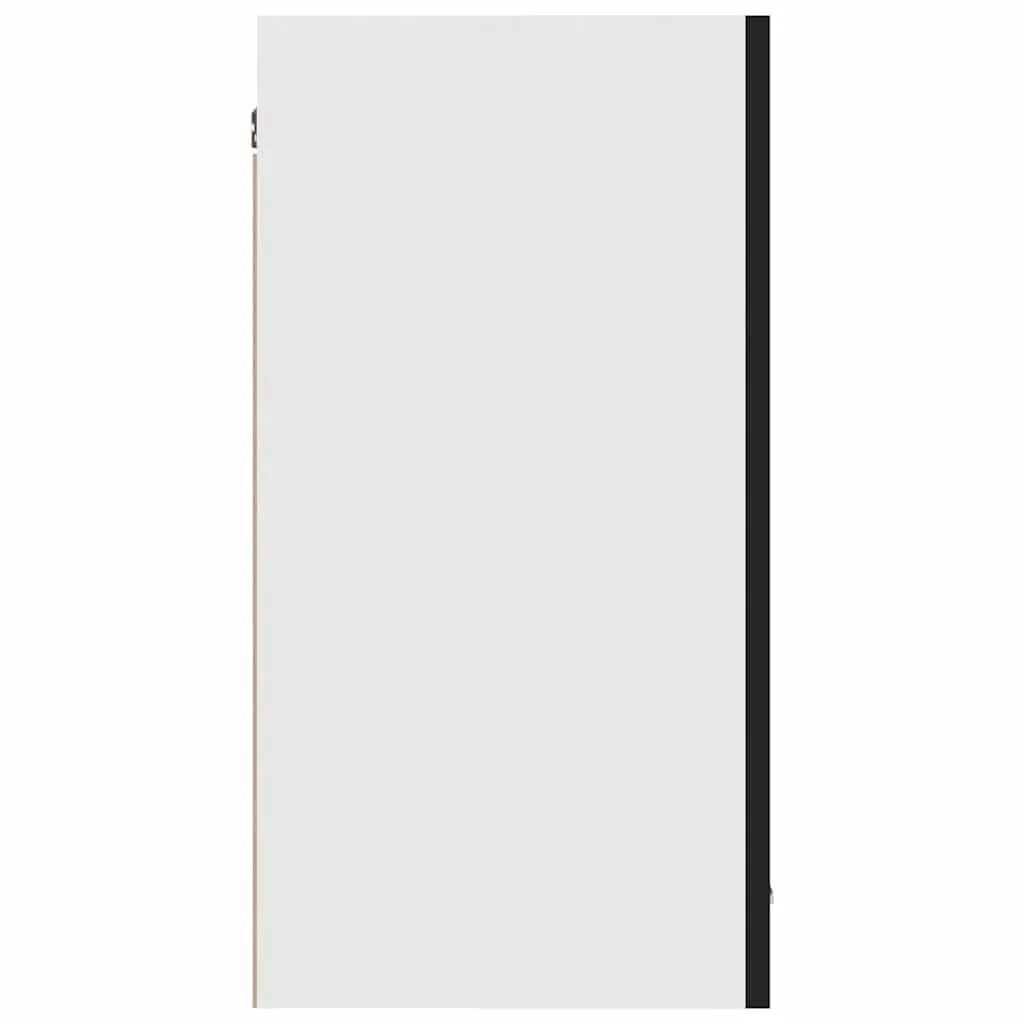 Black Hanging Kitchen Cabinet with Two Shelves