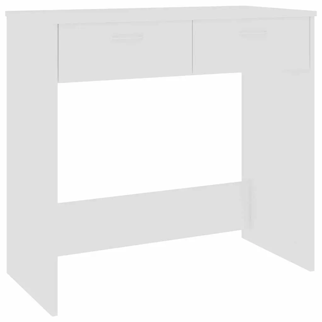 White Engineered Wood Desk 80x40x75 cm with Drawer