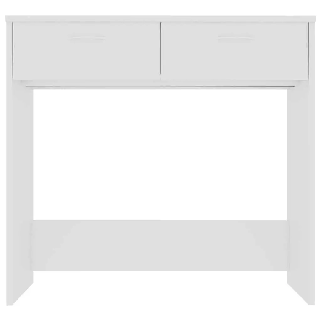 White Engineered Wood Desk 80x40x75 cm with Drawer