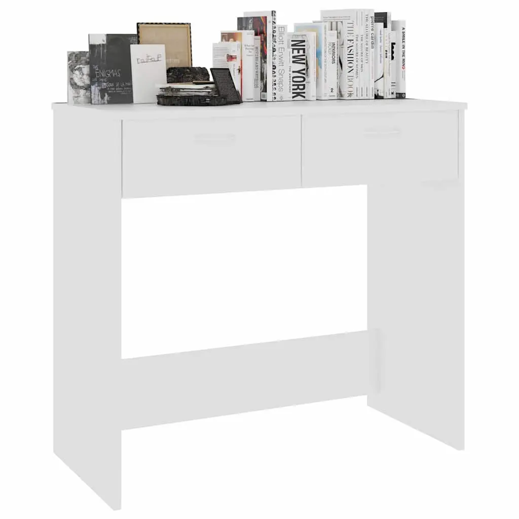 White Engineered Wood Desk 80x40x75 cm with Drawer