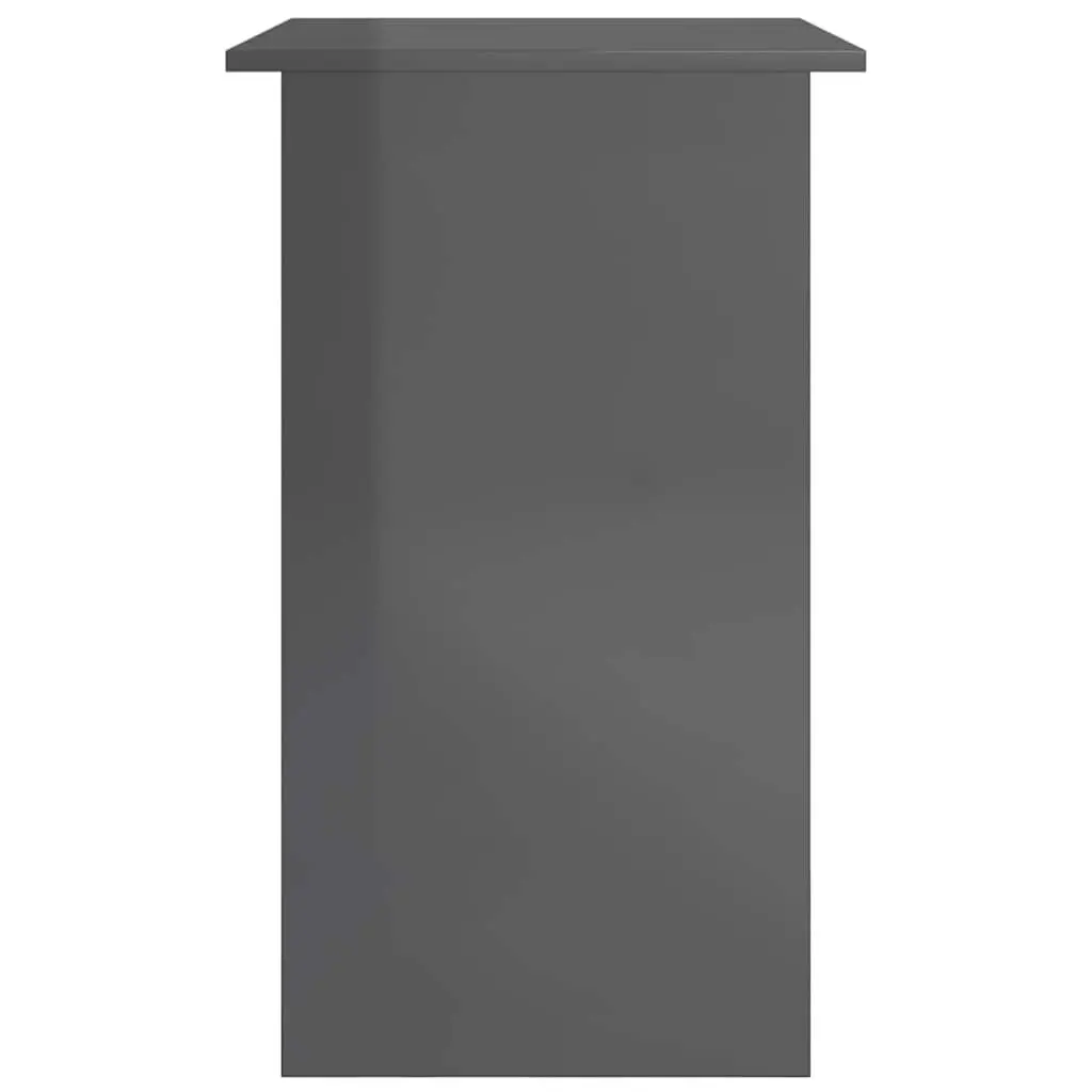High Gloss Grey Computer Workstation with Keyboard Tray