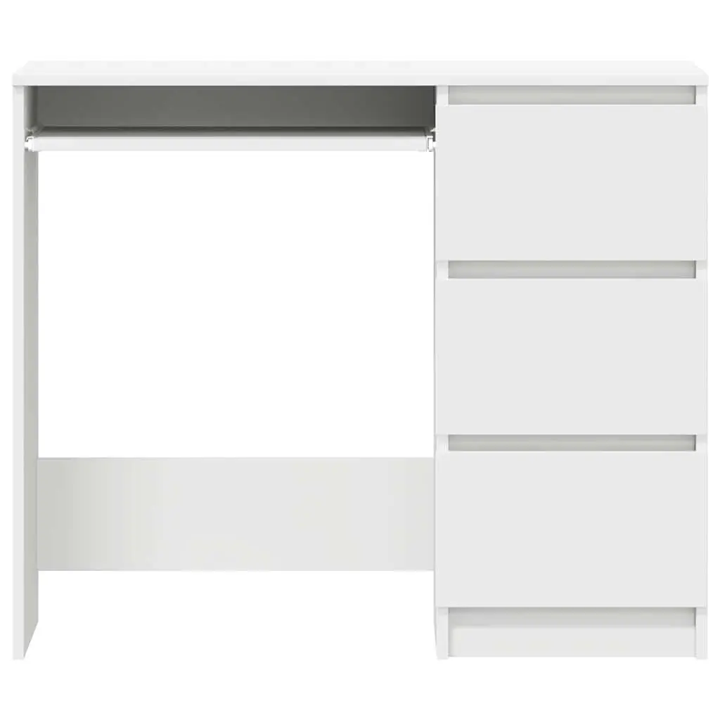 White Desk 90cm Engineered Wood Office Computer Workstation Study Table