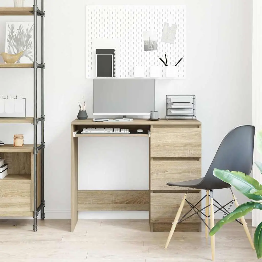 Engineered Wood Desk 90x45x76cm Brown