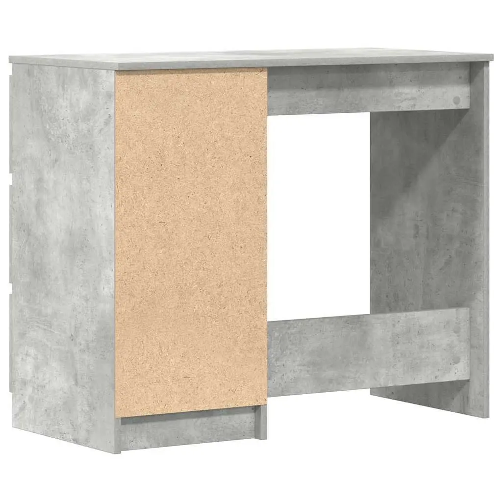 Concrete Grey Office Desk with Drawer Storage, 90cm