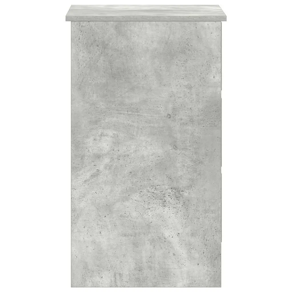 Concrete Grey Office Desk with Drawer Storage, 90cm