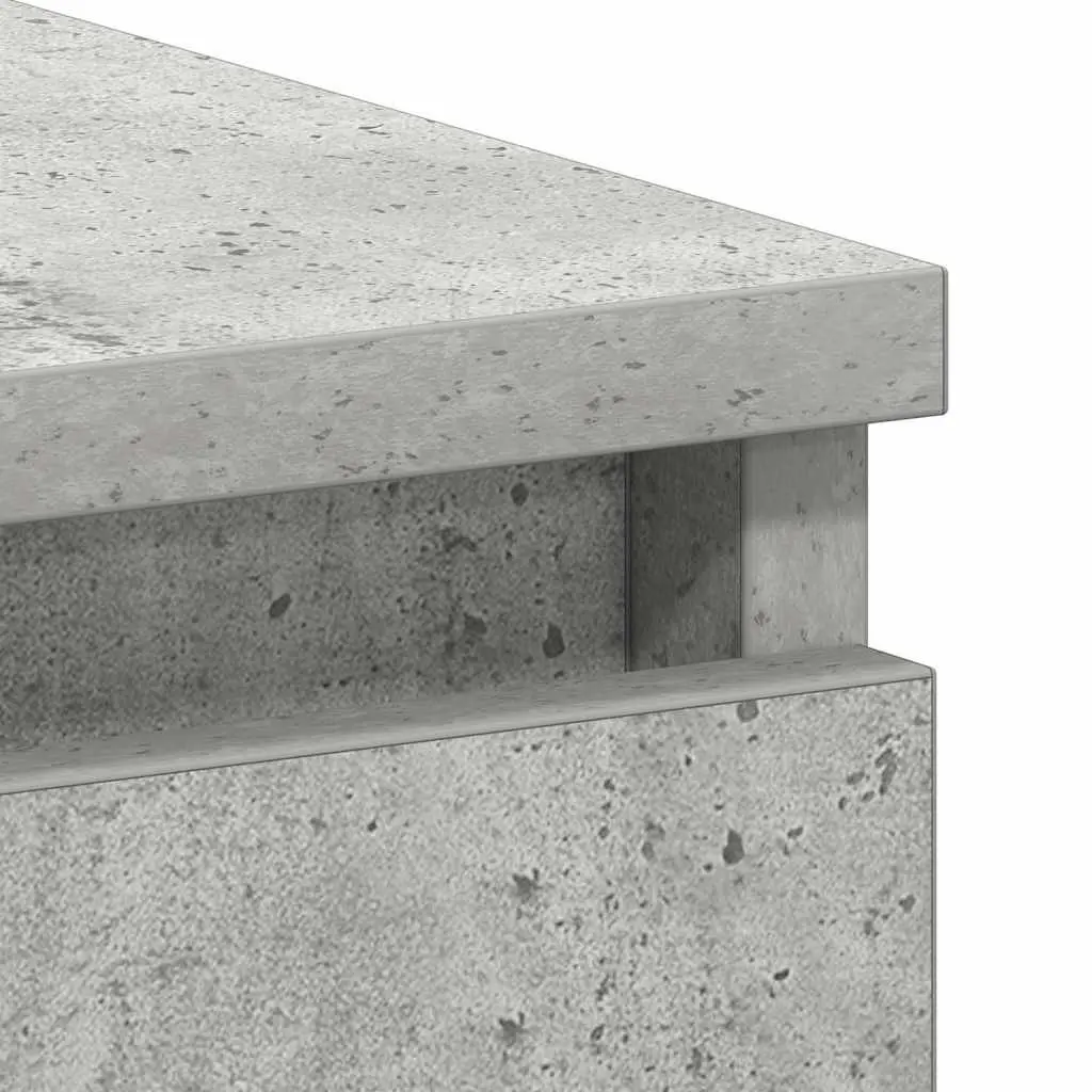 Concrete Grey Office Desk with Drawer Storage, 90cm