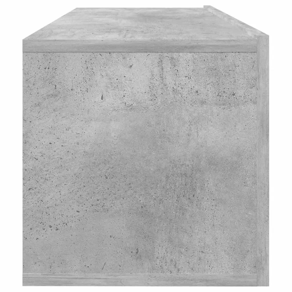 Grey Wall-Mounted TV Cabinet with Drop-Down Doors