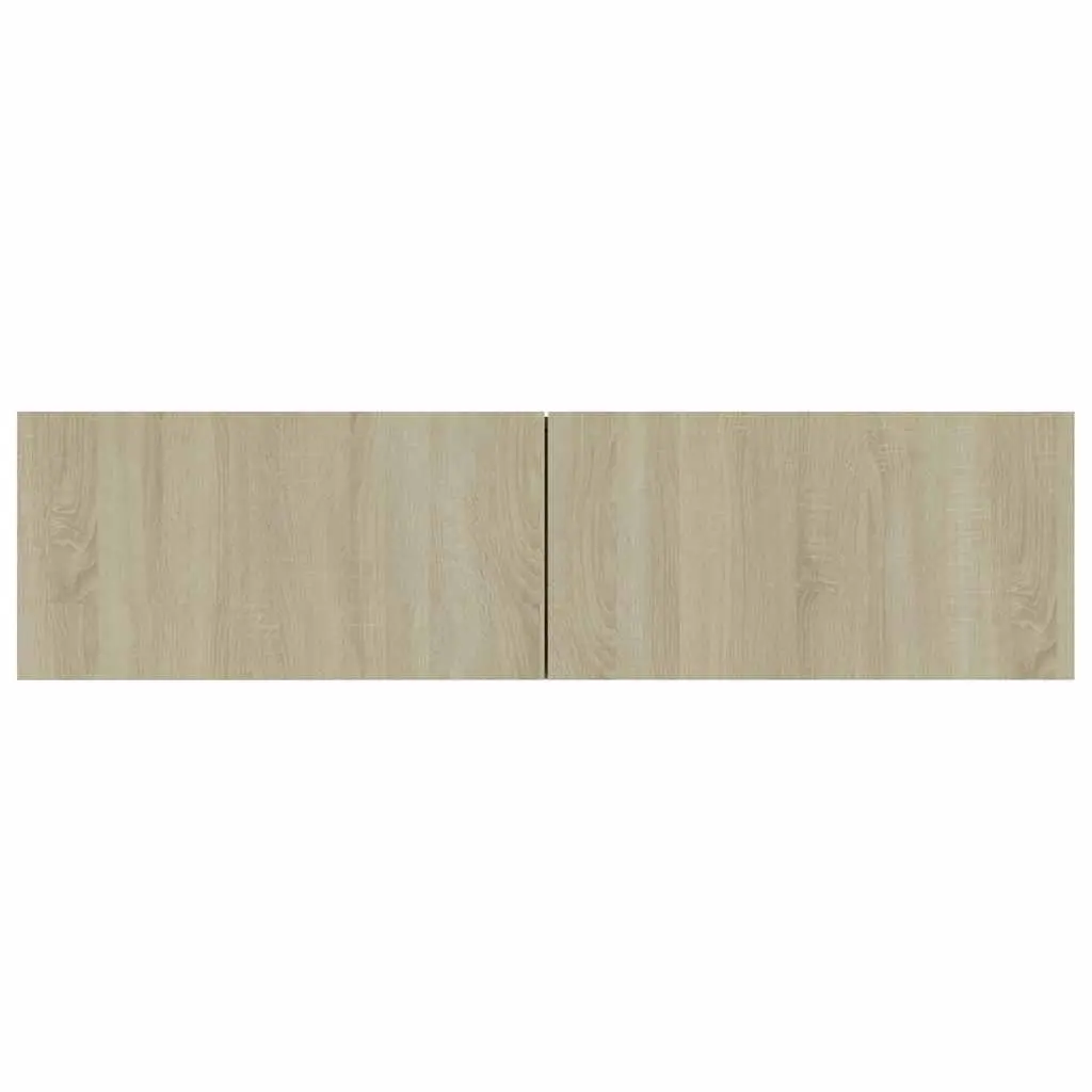 Brown Wall-Mounted TV Cabinet with Drop-Down Doors