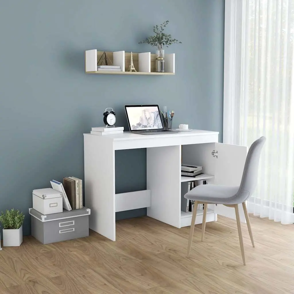 Office Desk Engineered Wood 100x50x76 cm White