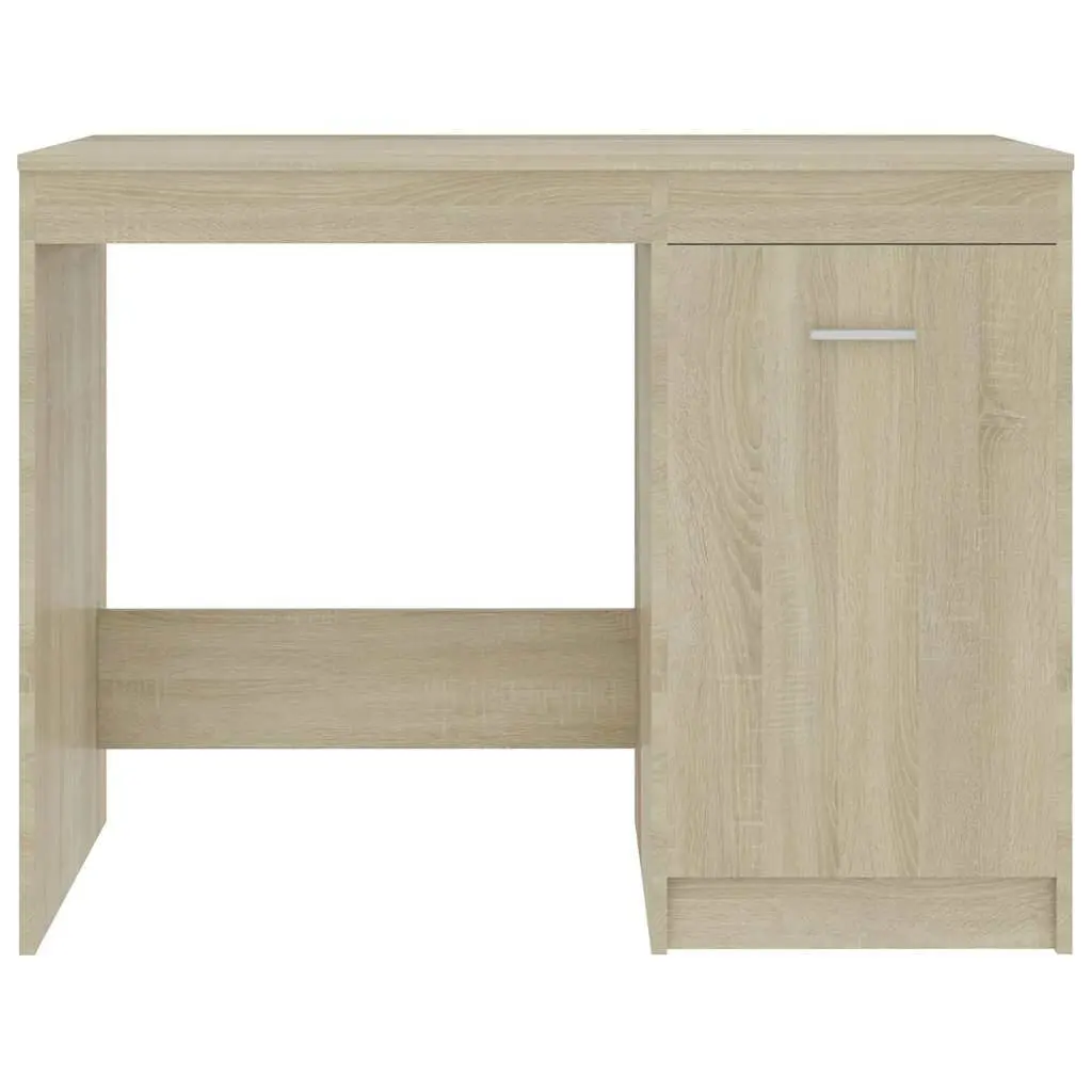 Brown Writing Table with Storage Cabinet for Office
