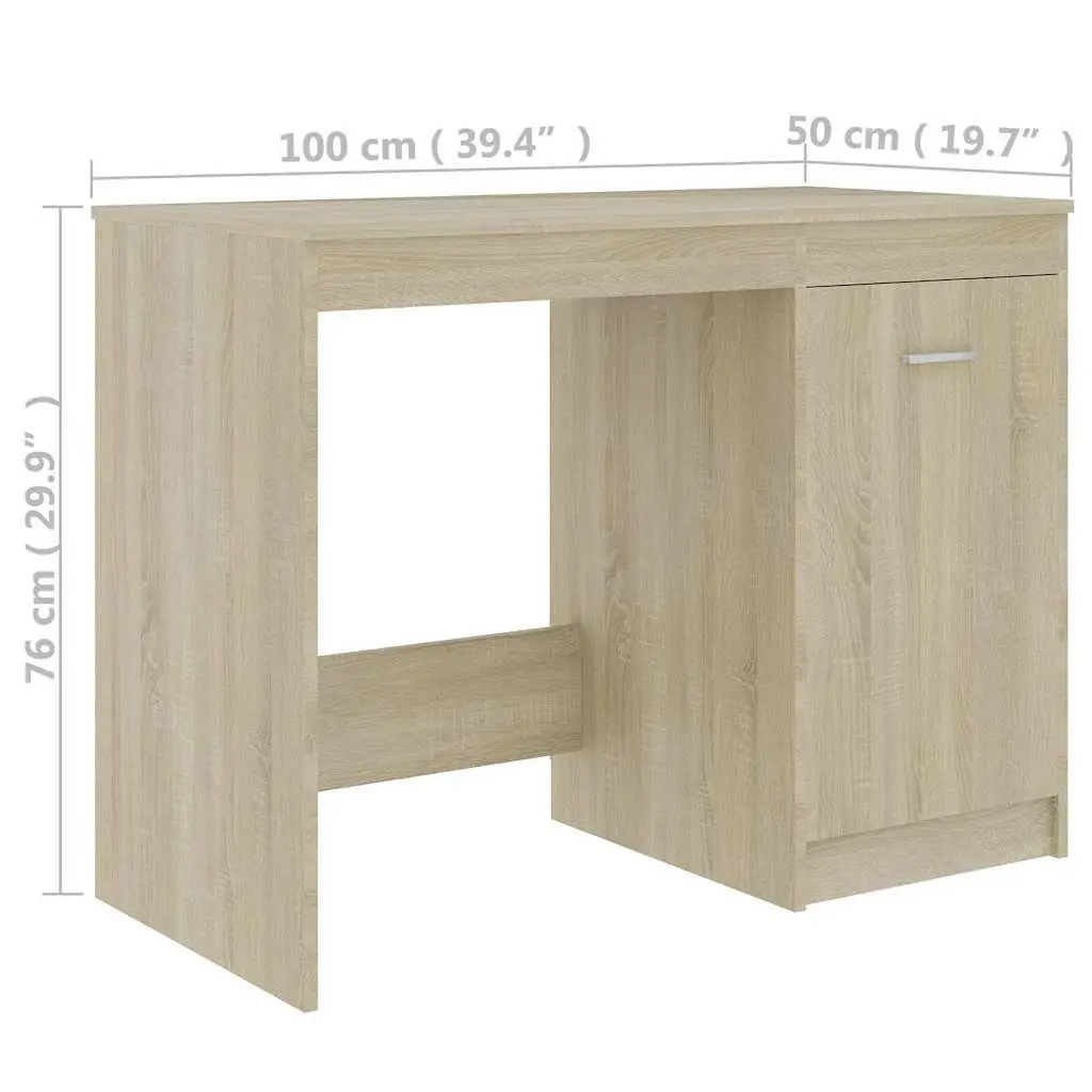 Brown Writing Table with Storage Cabinet for Office