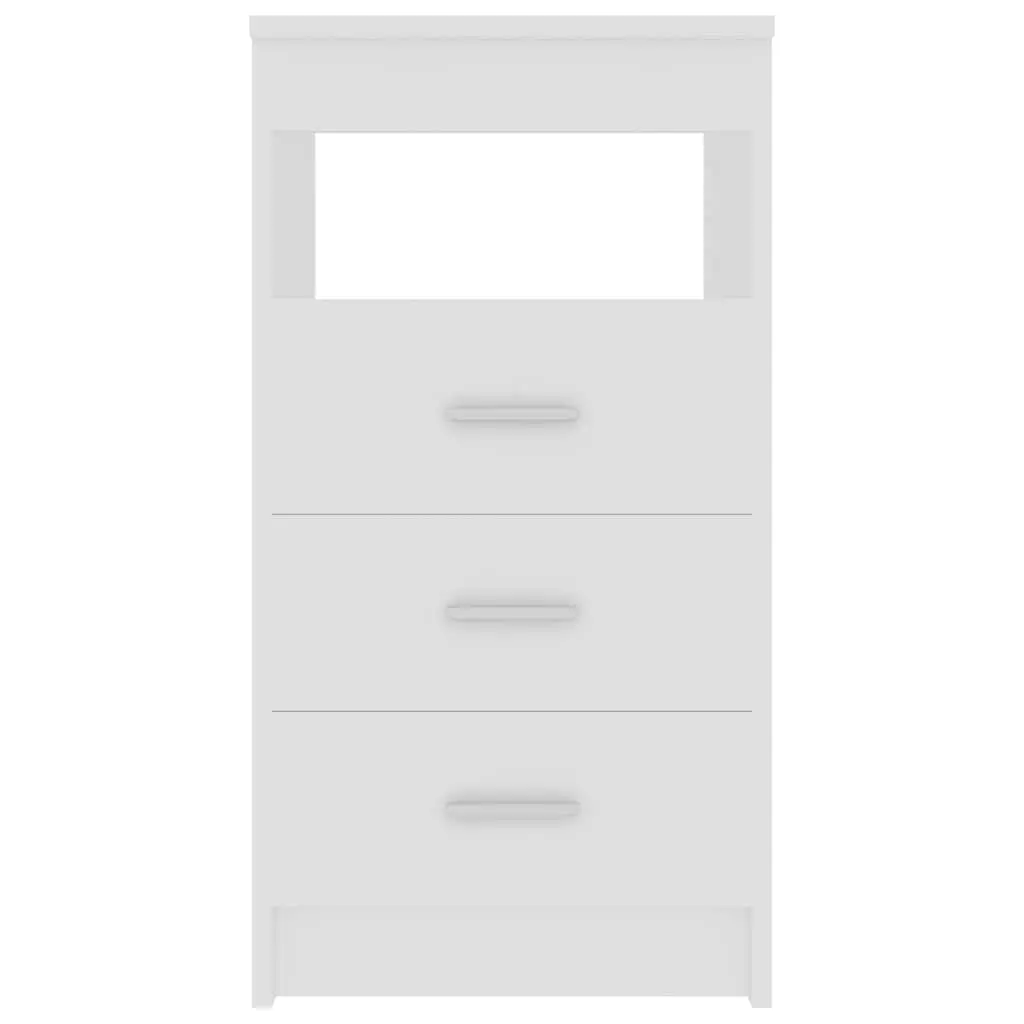 3-Drawer Storage Cabinet in White Engineered Wood