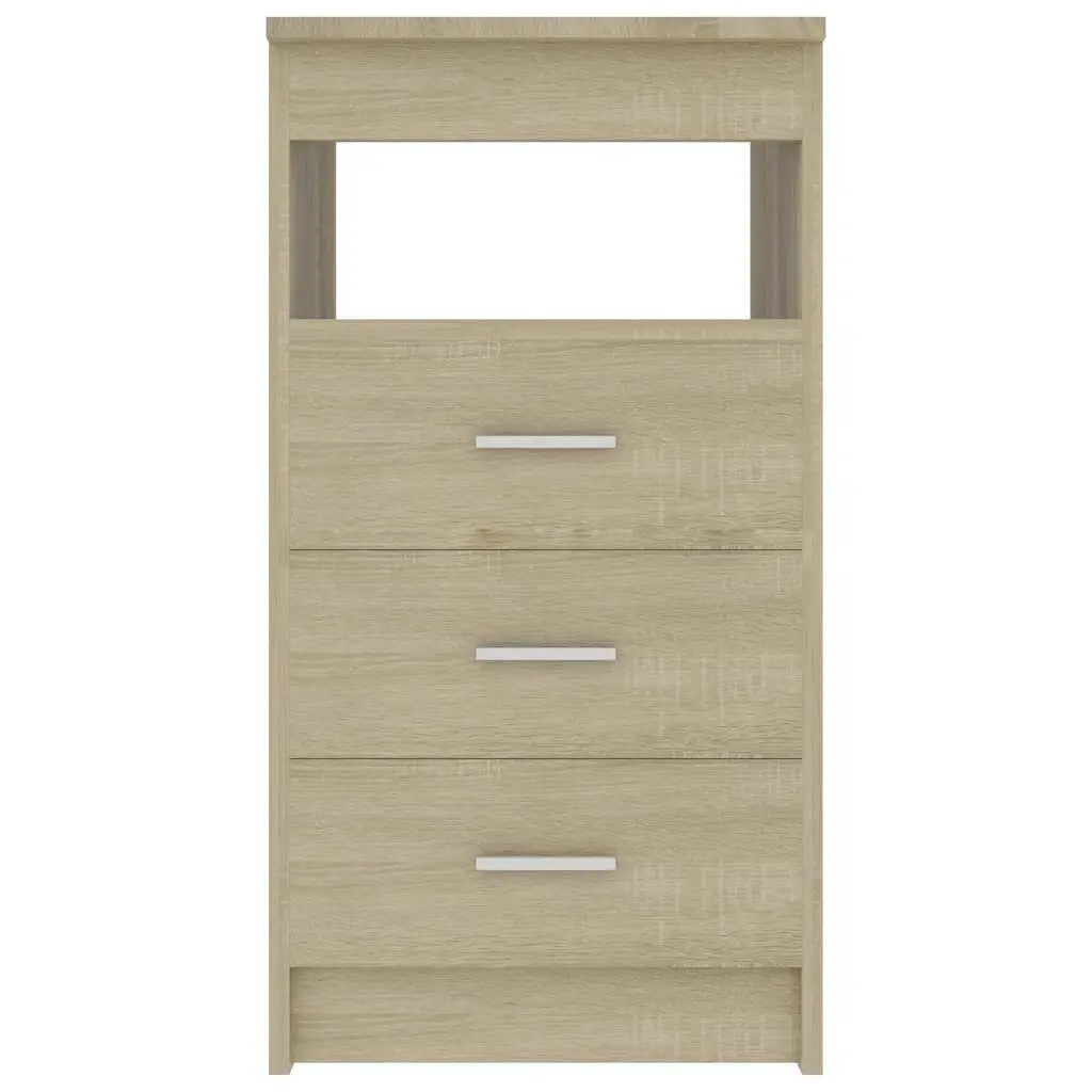 Brown 3-Drawer Storage Cabinet with Open Shelf