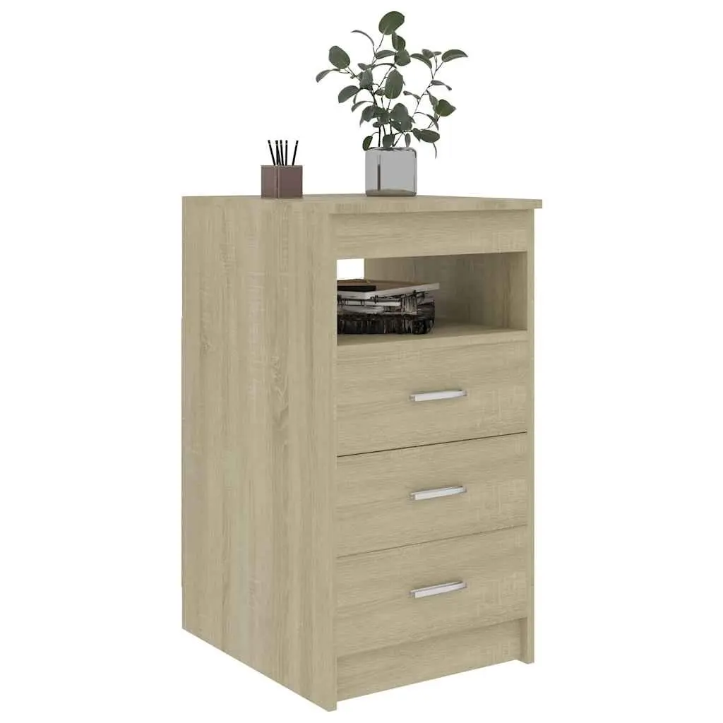 Brown 3-Drawer Storage Cabinet with Open Shelf