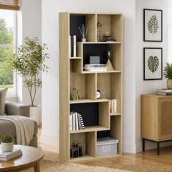 Durable Sonoma Oak Brown Engineered Wood Book Cabinet