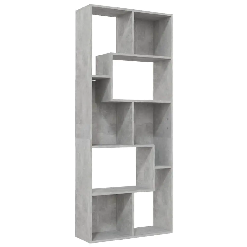Grey Engineered Wood Book Cabinet Storage Unit