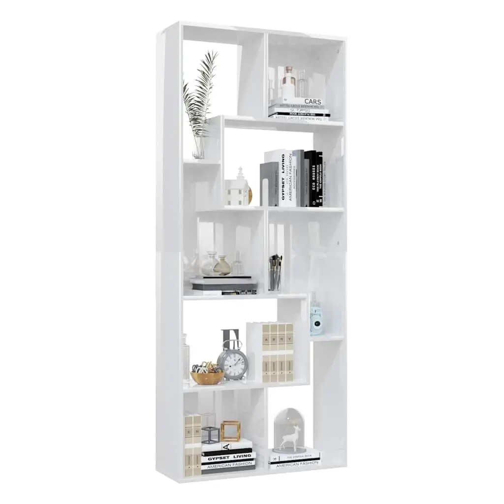 High Gloss White Book Cabinet for Organized Storage