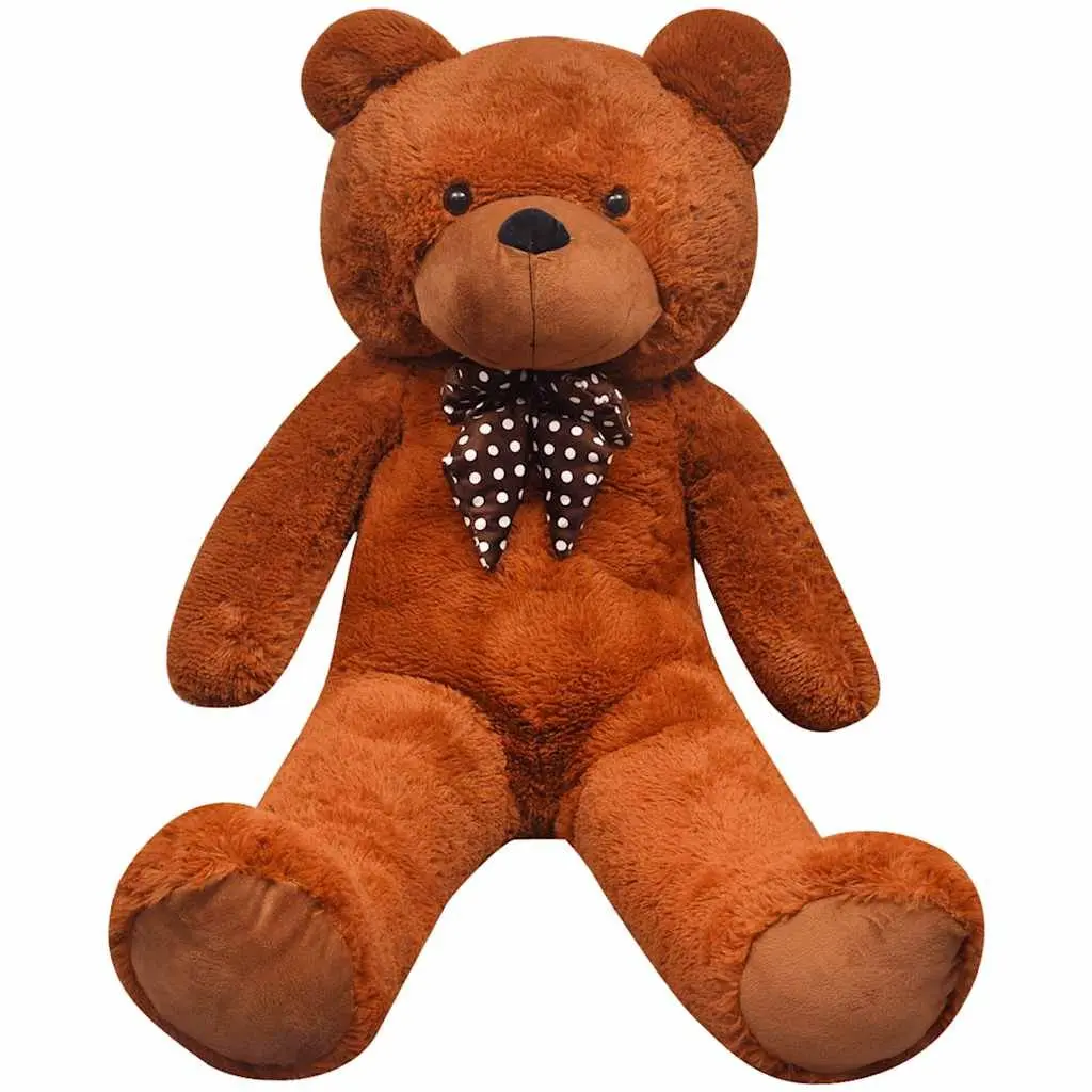 XXL Teddy Bear Soft Plush Brown 160cm Stuffed Animal Cuddly Toy for Children and Adults with Bow Tie