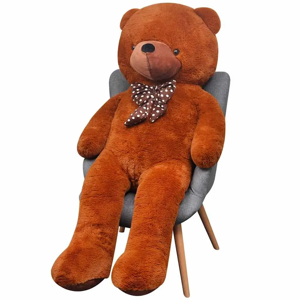XXL Teddy Bear Soft Plush Brown 160cm Stuffed Animal Cuddly Toy for Children and Adults with Bow Tie