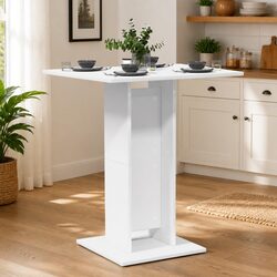 Durable White Bistro Table 60x60x75 cm for Dining
