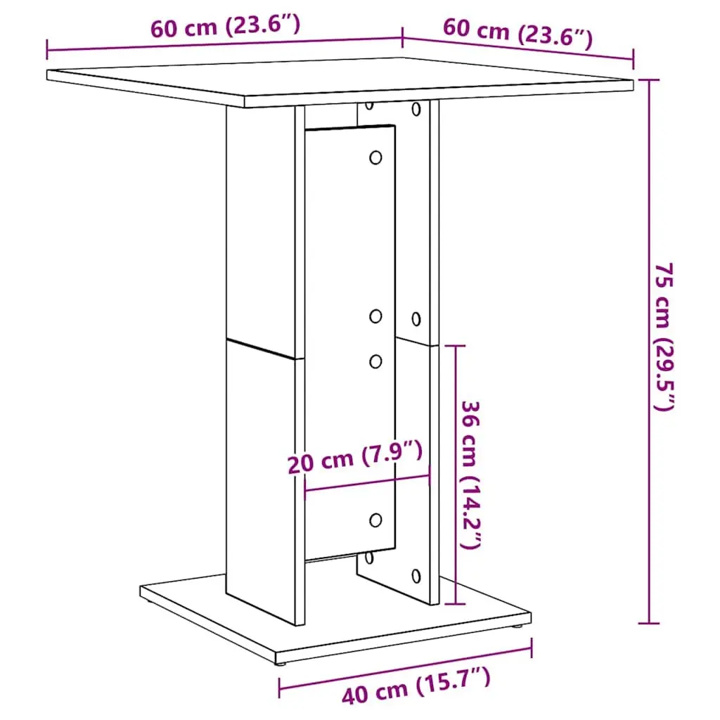 White Bistro Table 60x60x75 cm for Dining