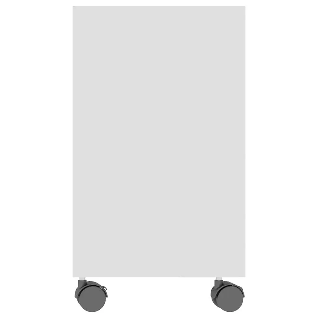 White End Table with Wheels 70x35x55 cm