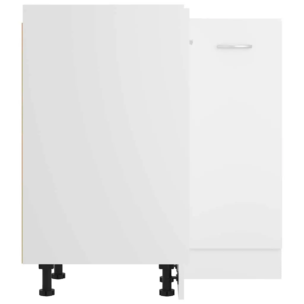 White Engineered Wood Corner Cabinet for Kitchens