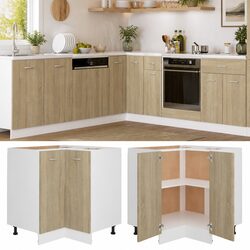 Sturdy Brown Engineered Wood Corner Bottom Cabinet
