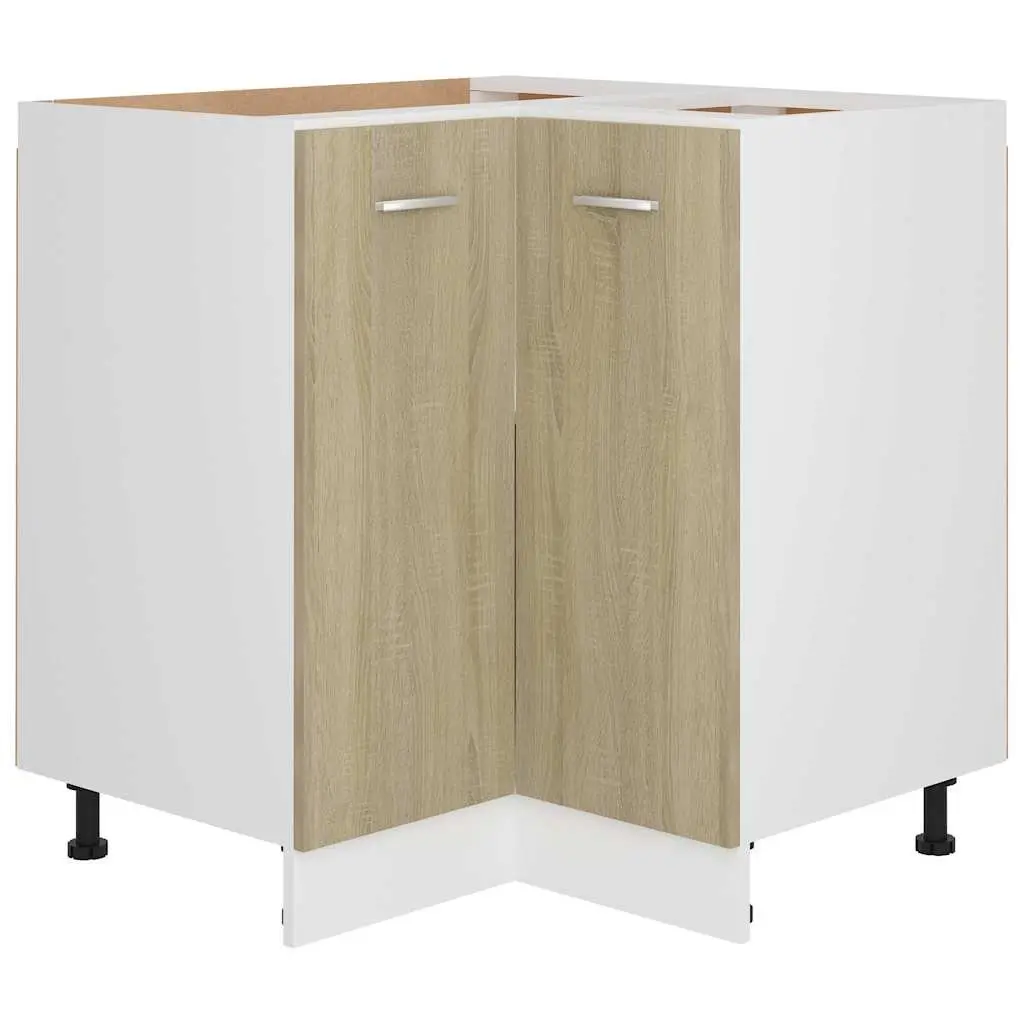 Brown Engineered Wood Corner Bottom Cabinet