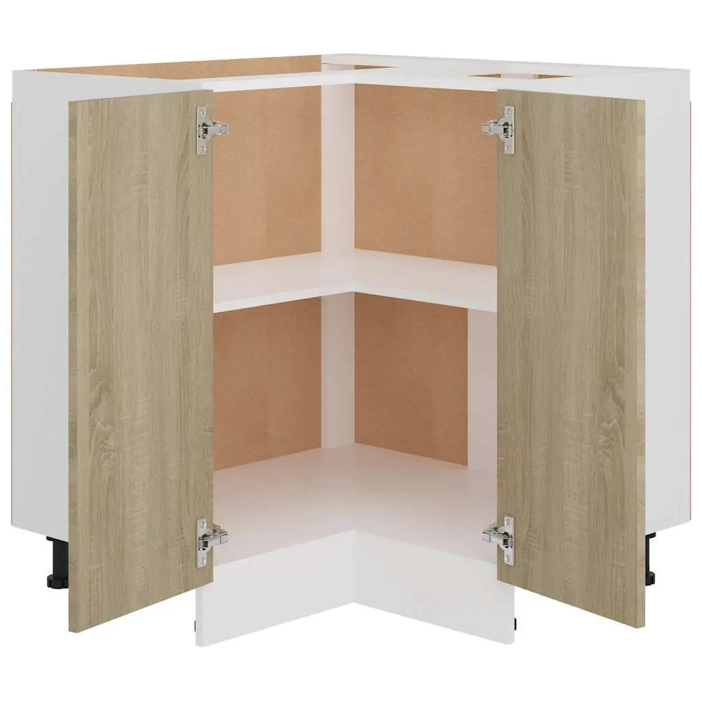 Brown Engineered Wood Corner Bottom Cabinet