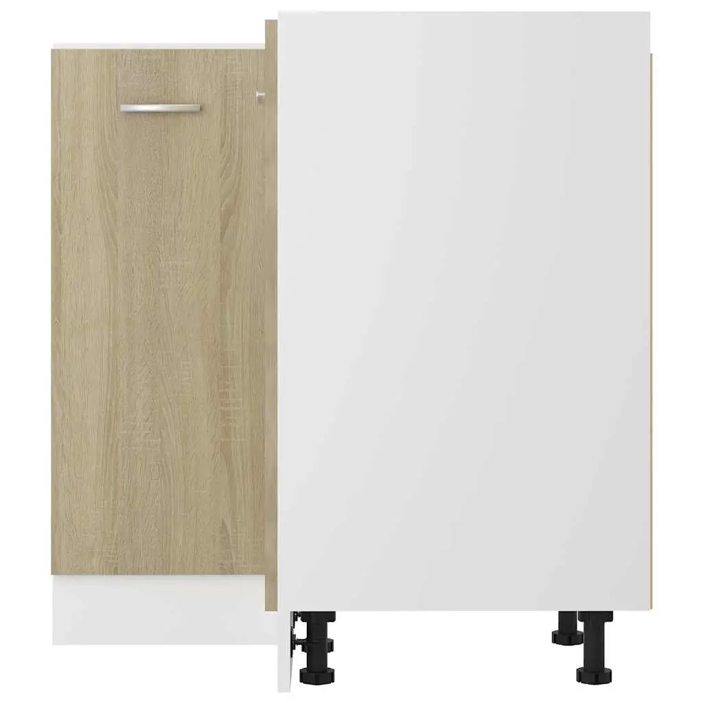 Brown Engineered Wood Corner Bottom Cabinet