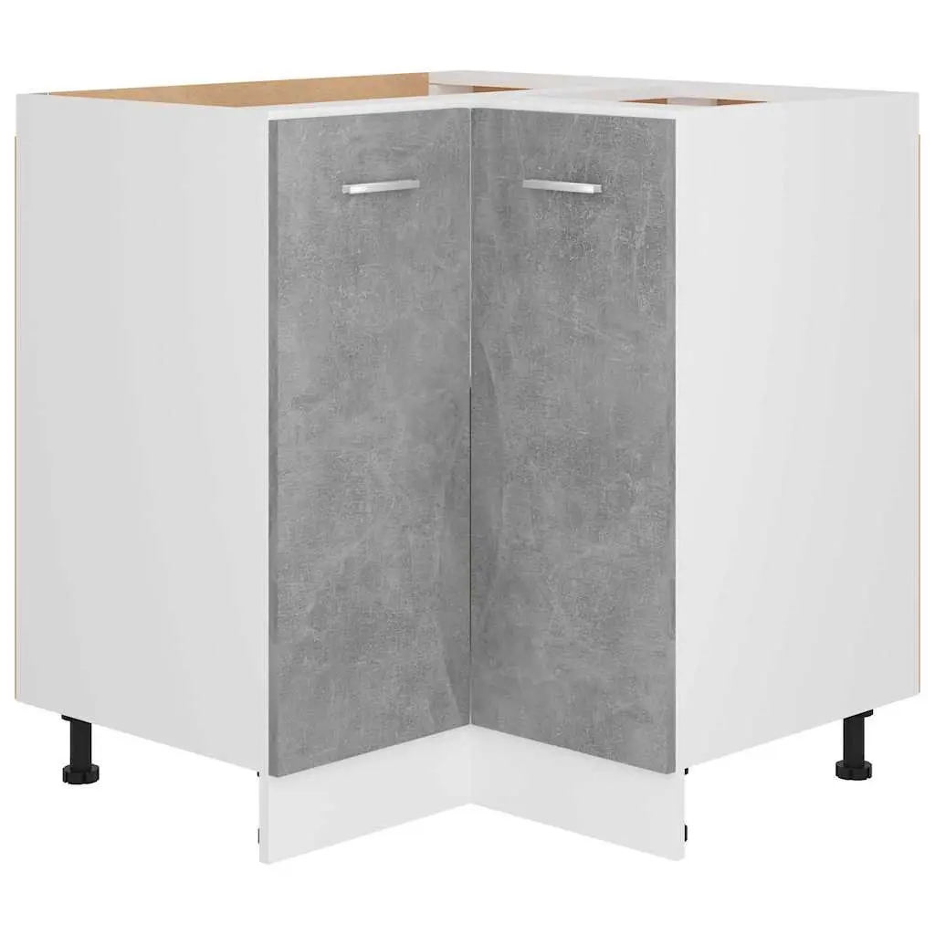 Corner Bottom Kitchen Cabinet Engineered Wood 75.5W x 75.5D x 81.5H cm Grey