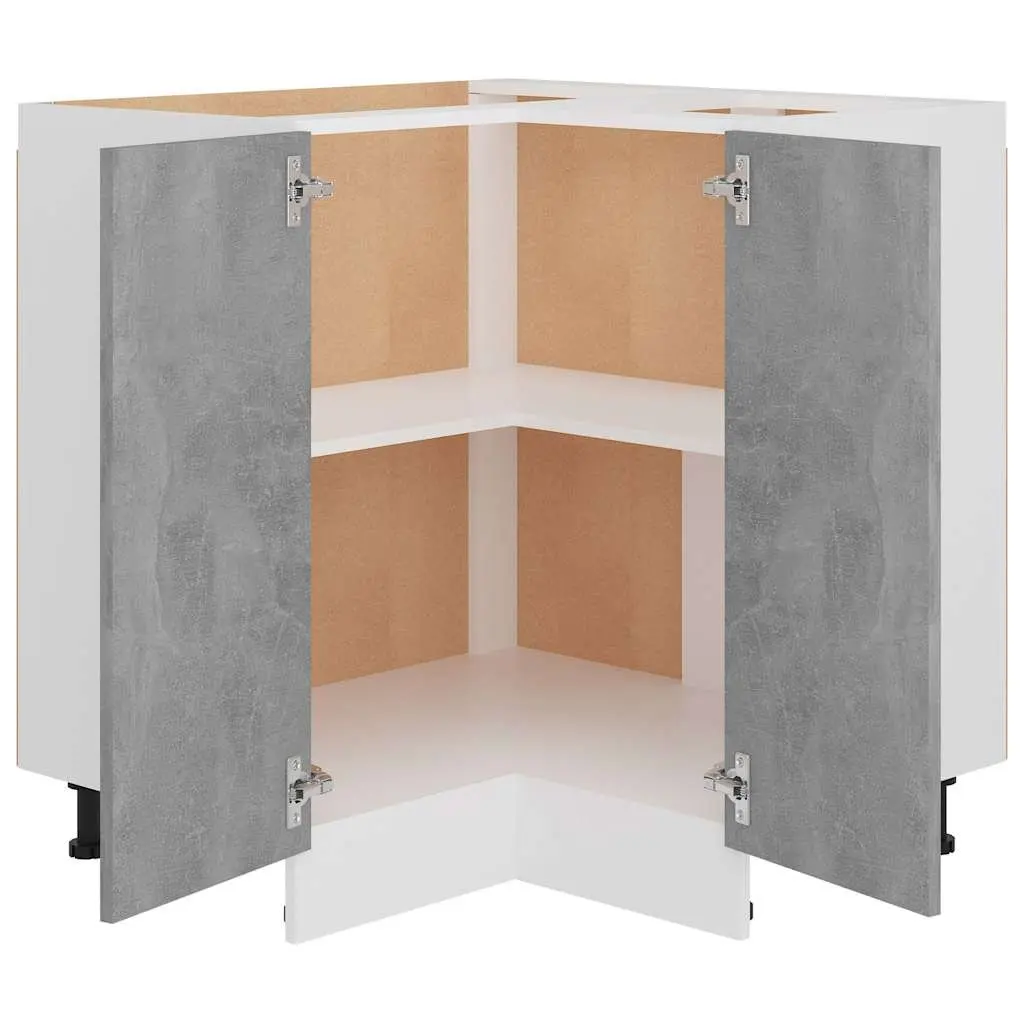 Corner Bottom Kitchen Cabinet Engineered Wood 75.5W x 75.5D x 81.5H cm Grey