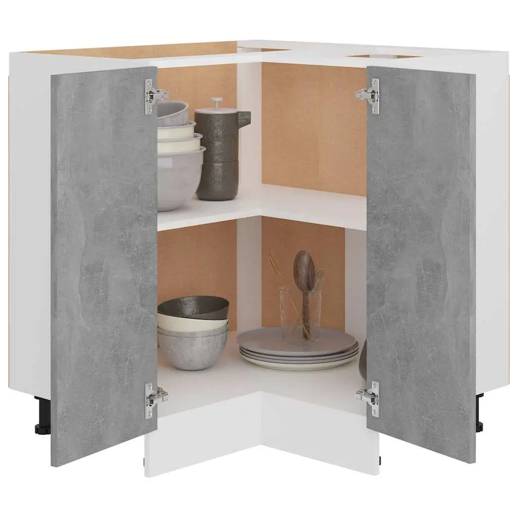 Corner Bottom Kitchen Cabinet Engineered Wood 75.5W x 75.5D x 81.5H cm Grey