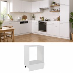 White Engineered Wood Oven Cabinet for Kitchen Storage