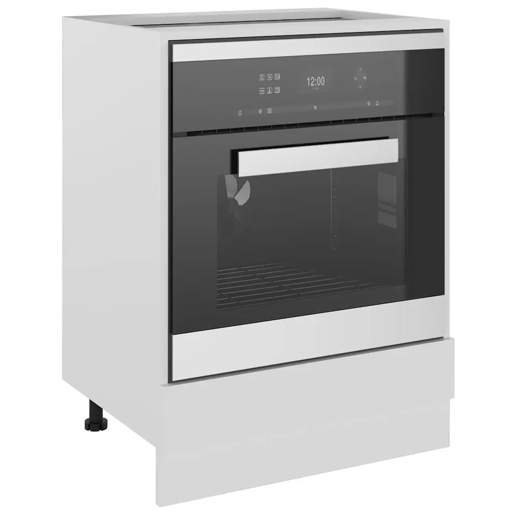 White Engineered Wood Oven Cabinet for Kitchen Storage