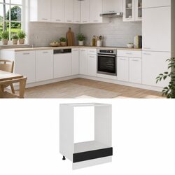 Durable Black Oven Cabinet for Kitchen Storage 60x46x81.5cm