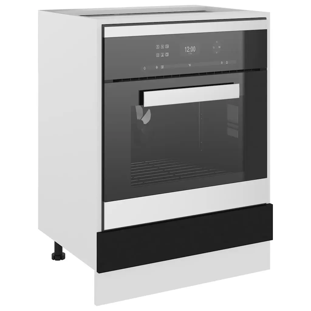 Oven Cabinet Engineered Wood 60x46x81.5cm Black
