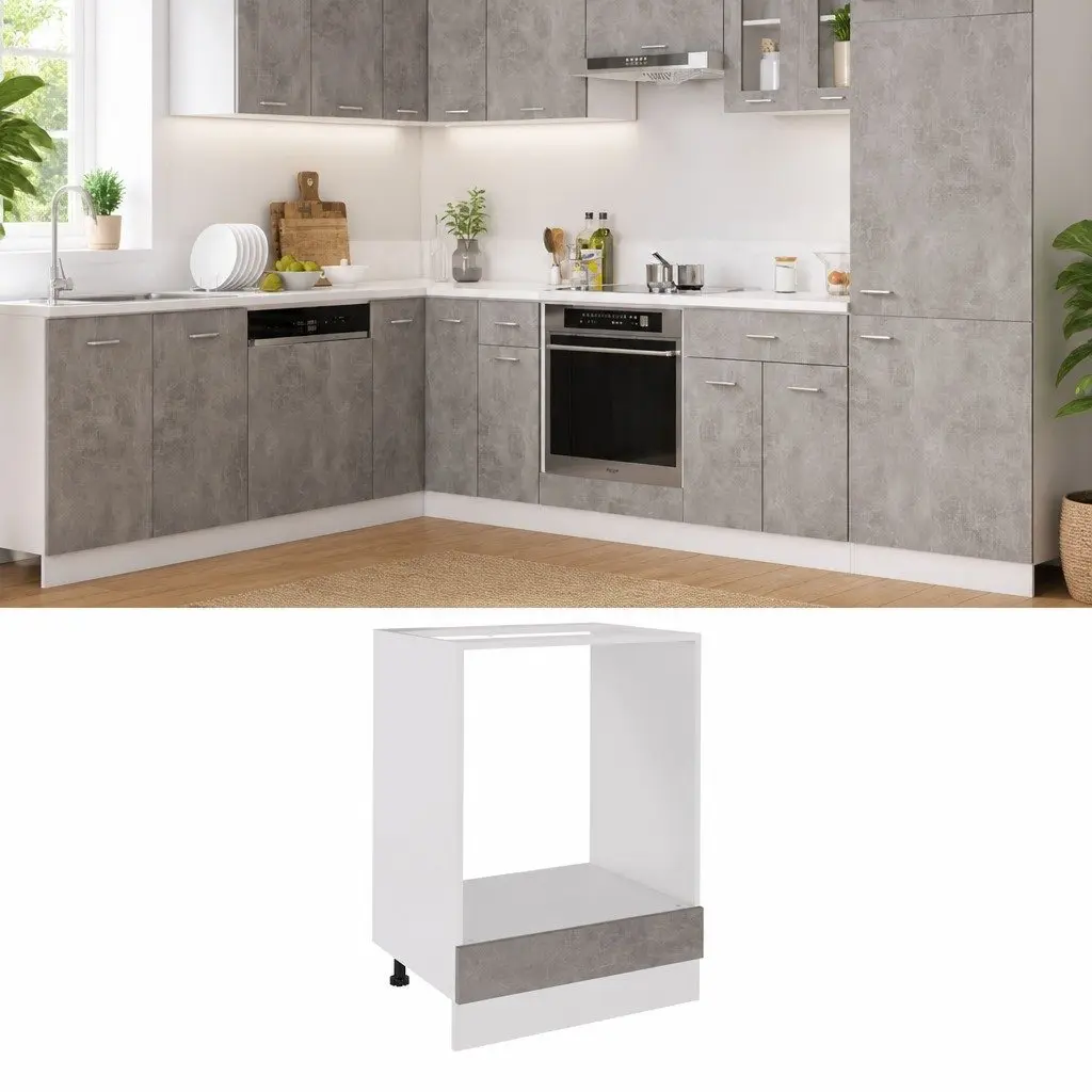 Grey Oven Cabinet for Kitchen Storage