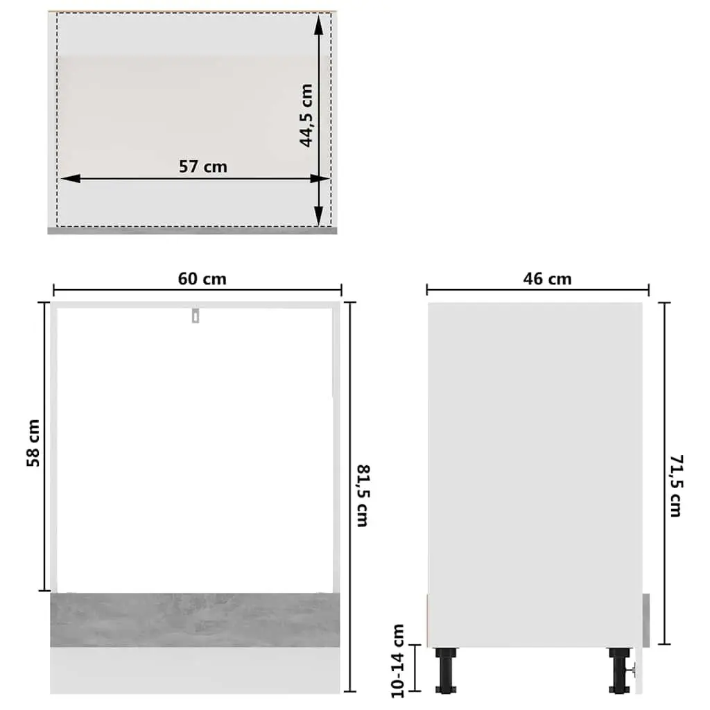 Grey Oven Cabinet for Kitchen Storage