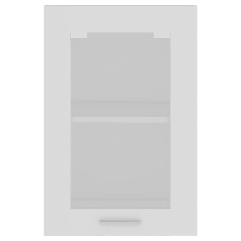 Hanging Glass Kitchen Cabinet White Storage Shelves Door Organizer Engineered
