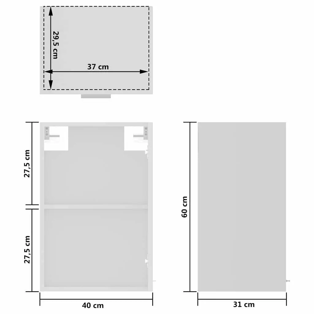 Hanging Glass Kitchen Cabinet White Storage Shelves Door Organizer Engineered