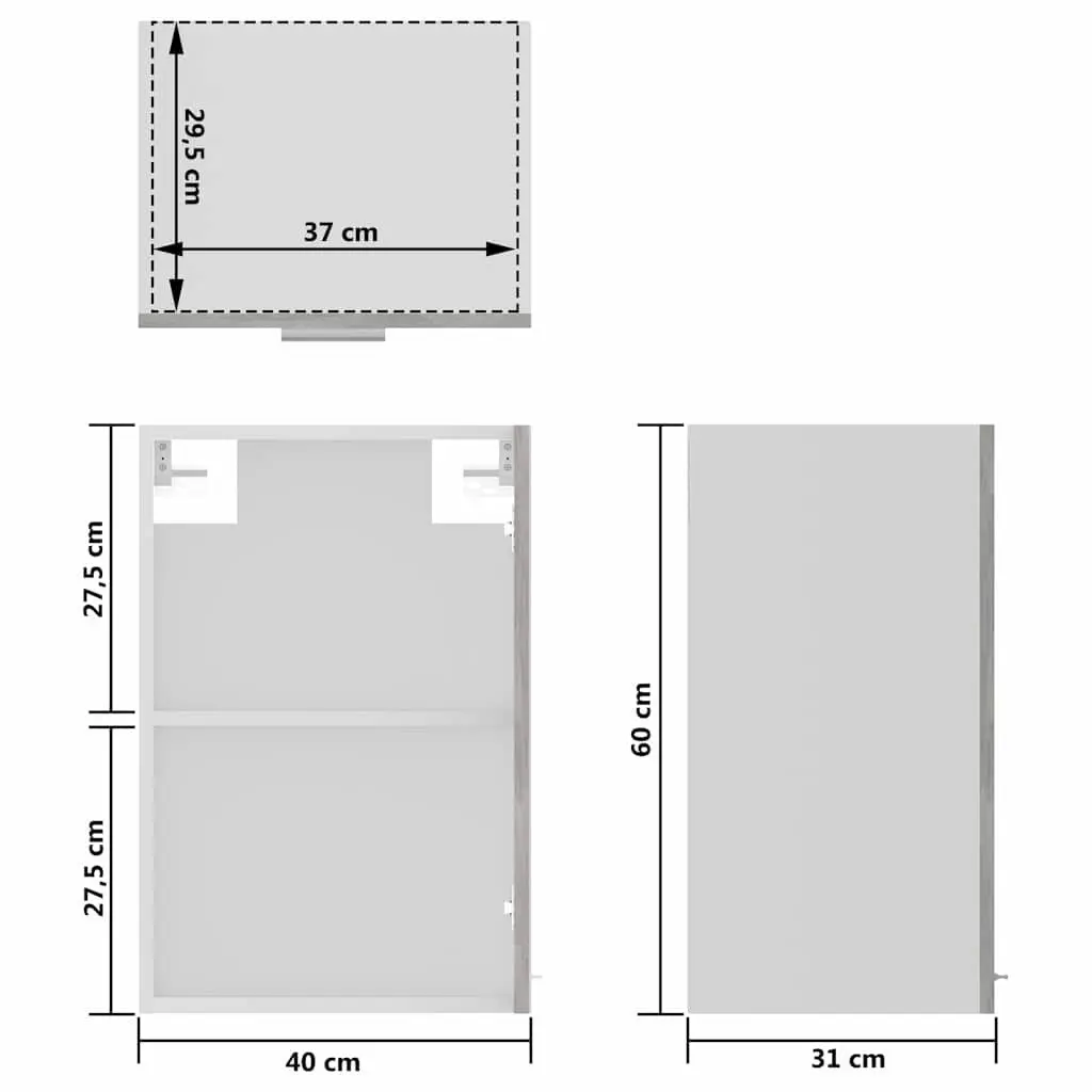 Grey Hanging Glass Kitchen Cabinet for Storage