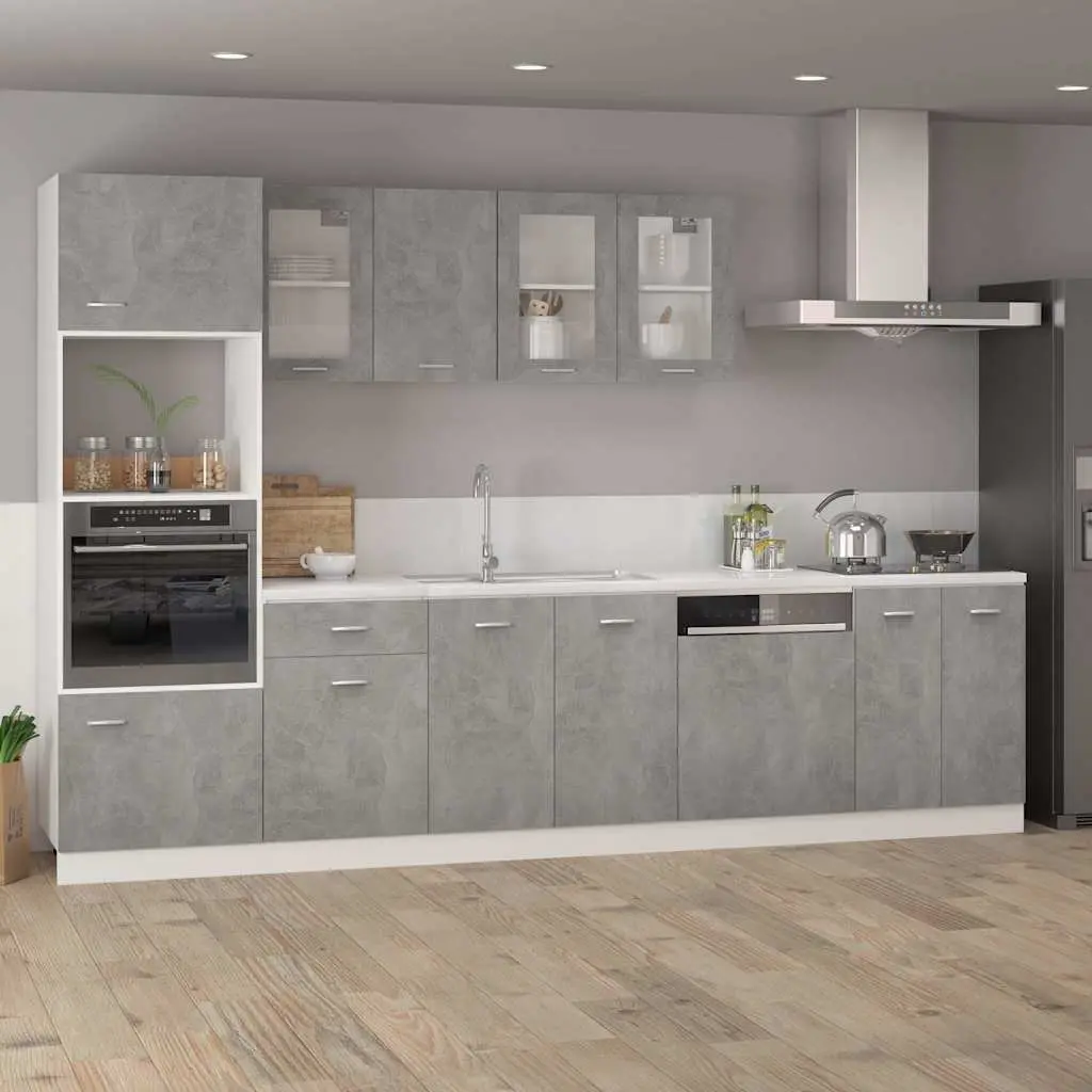 Grey Hanging Glass Kitchen Cabinet for Storage