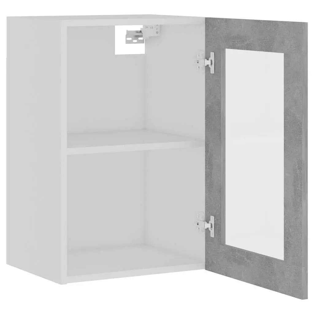 Grey Hanging Glass Kitchen Cabinet for Storage
