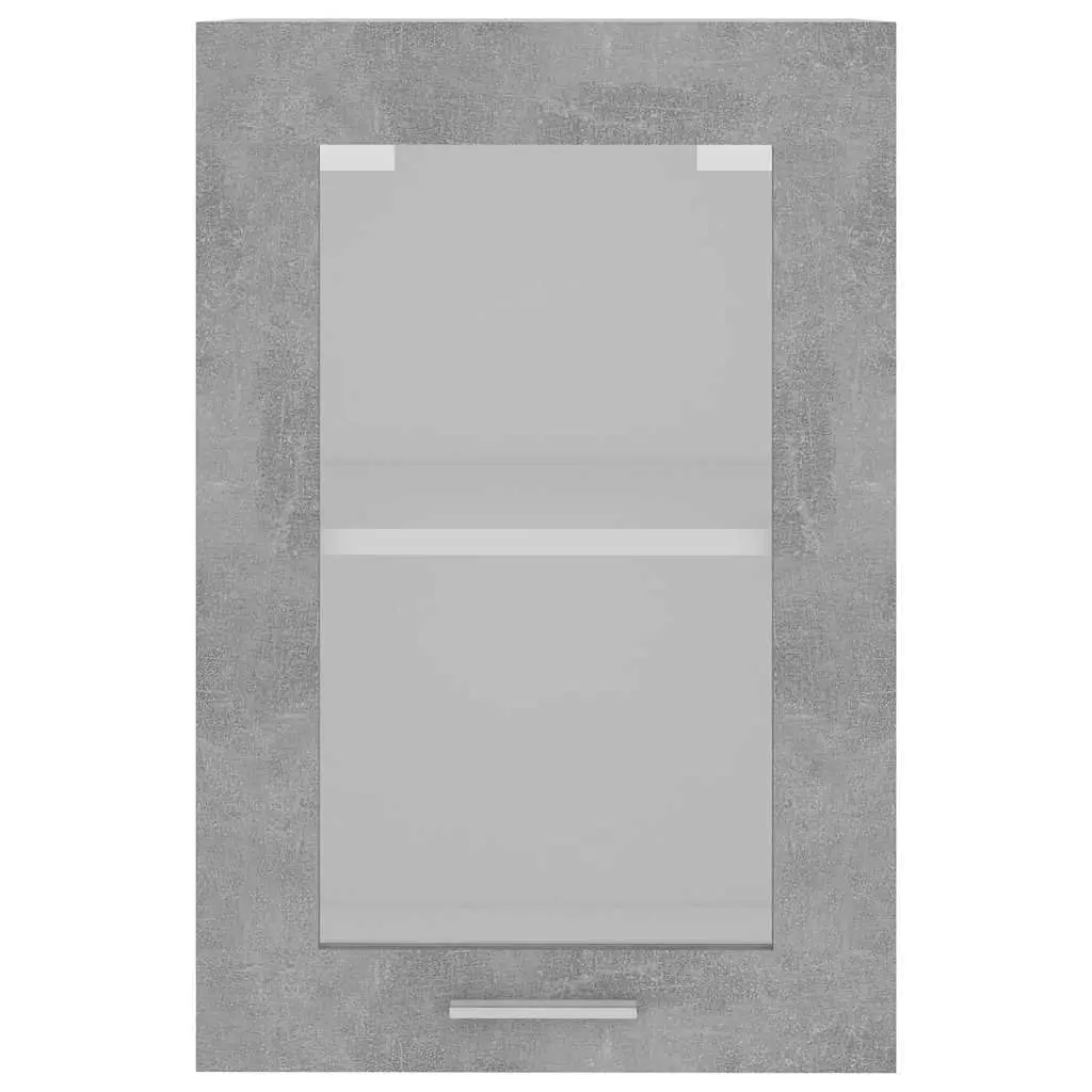 Grey Hanging Glass Kitchen Cabinet for Storage