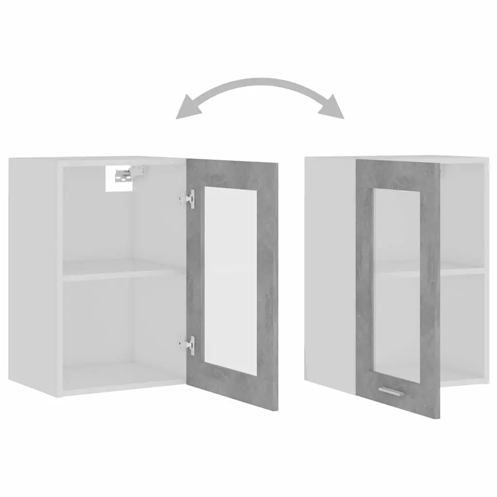 Grey Hanging Glass Kitchen Cabinet for Storage