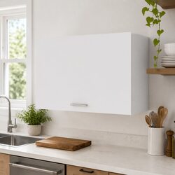 Durable White Kitchen Cabinet with Flip-Up Door