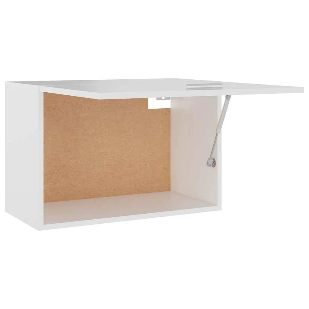 White Kitchen Cabinet with Flip-Up Door