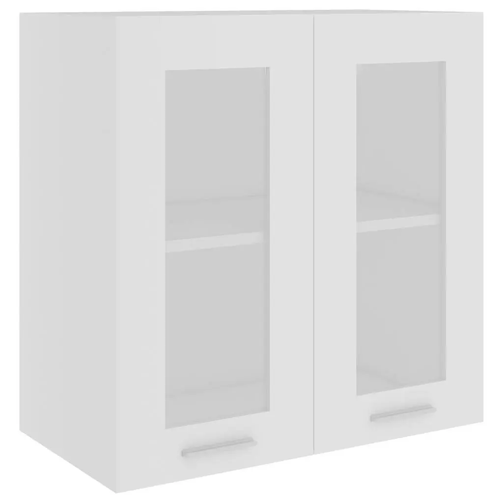 Hanging Glass Cabinet Engineered Wood 60x31x60cm White